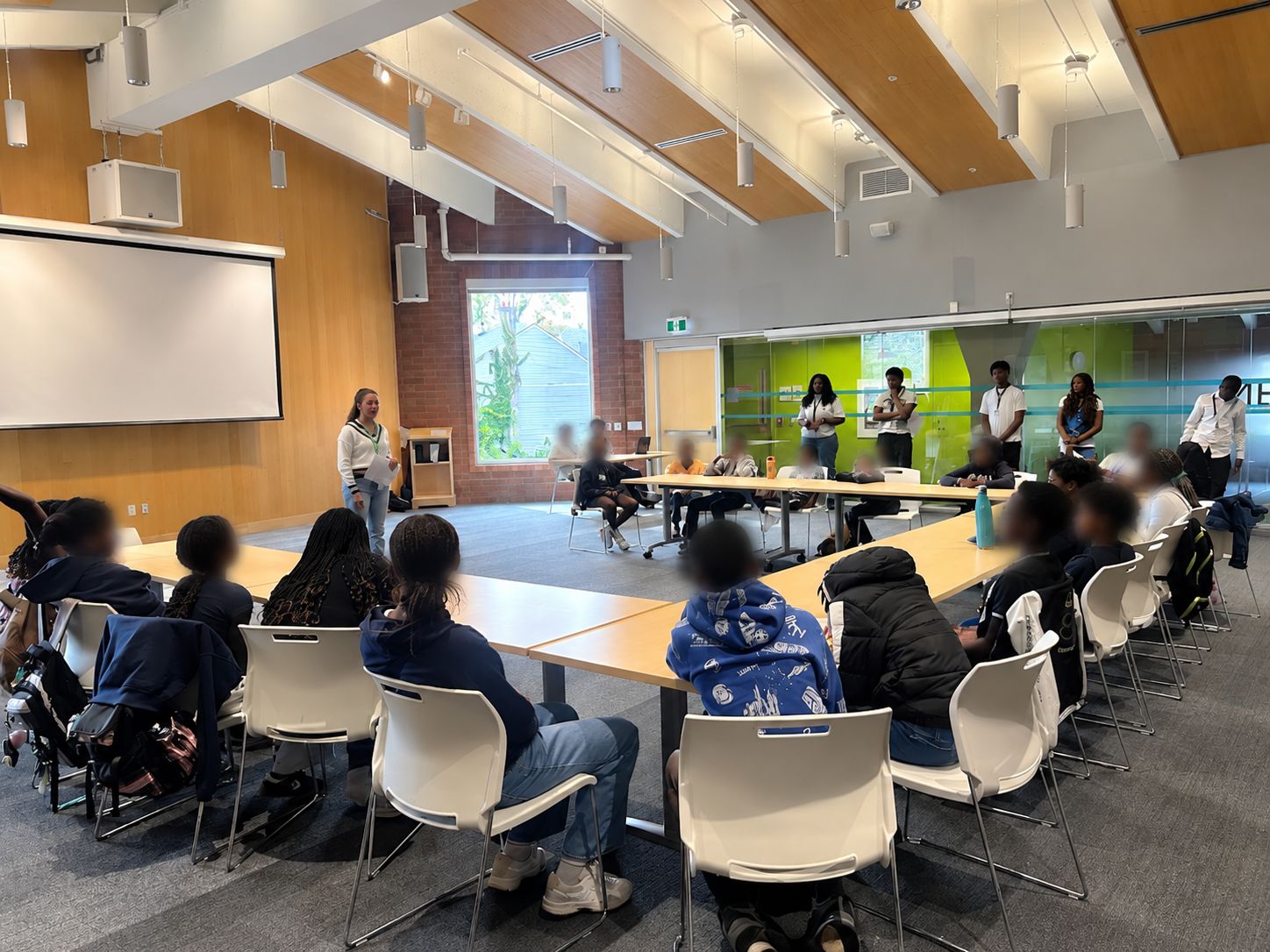 Students in a Black Youth in STEM session at the public library in Kingston.